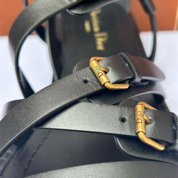Dior L'amazone Leather Sandal, Black size 38.5EU NIB - Picture 13 of 16
